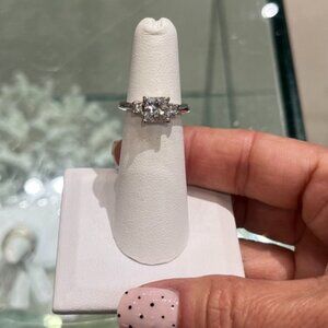 Princess Cut Diamond Engagement Ring 1.62 CT G SI3 Ideal EGL USA White Gold